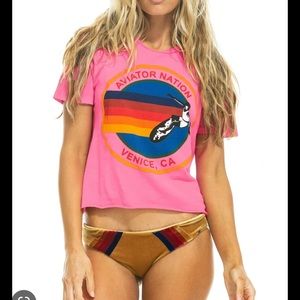 NWT AVIATOR NATION  all seasons cropped tee.